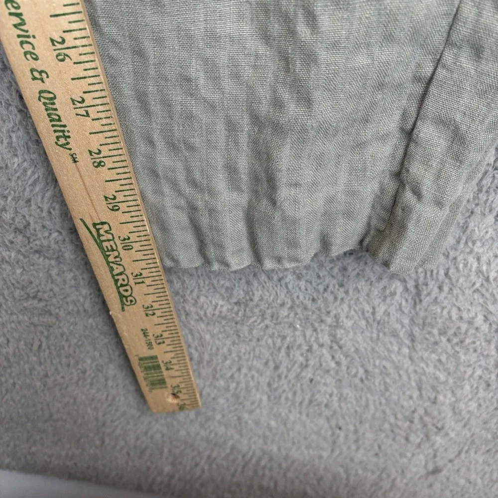 HUGO BOSS Linen Pants Mens 38x30‎ Light Green Flat Front Trousers